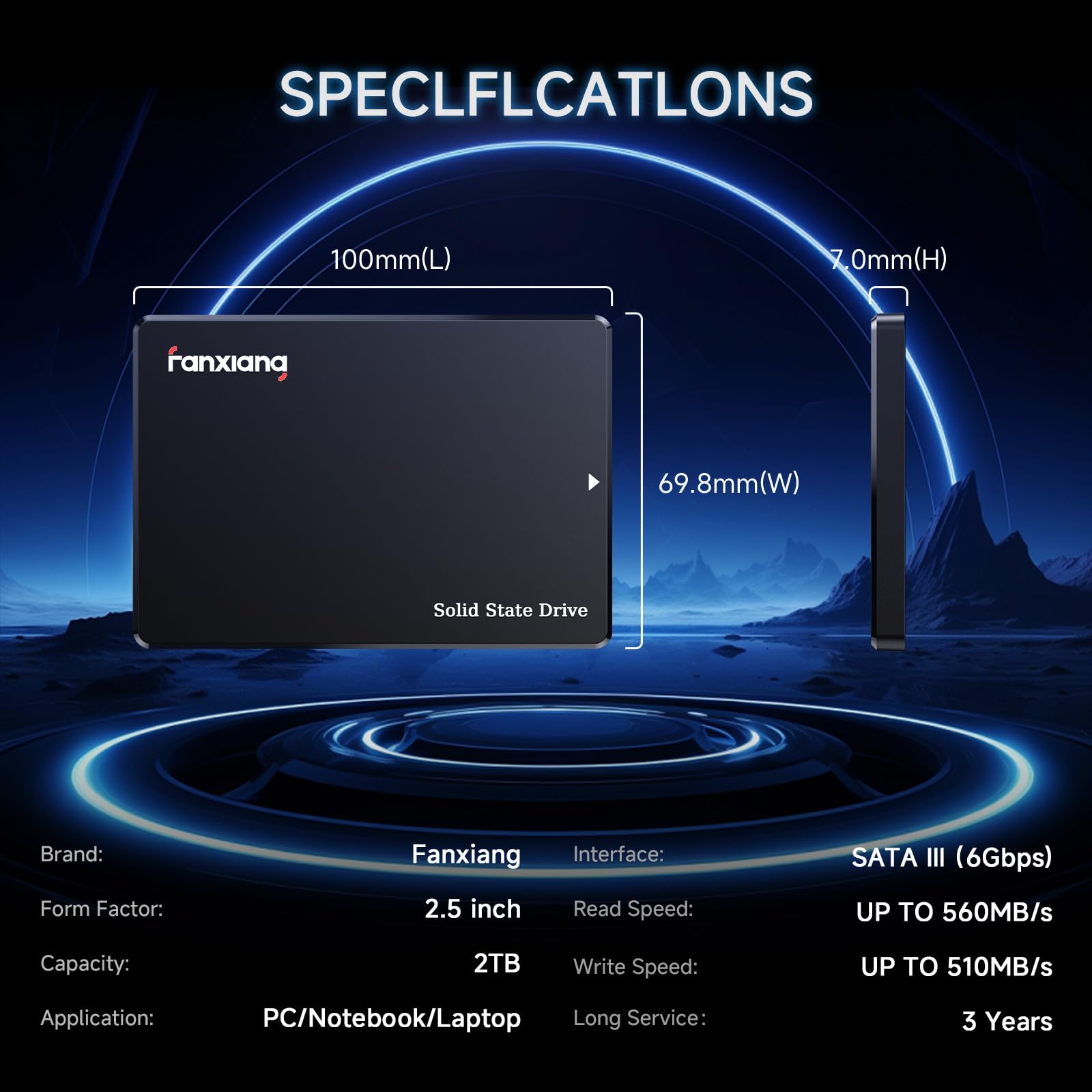 fanxiang S101Q SSD 2TB 2.5'' SATA III 6Gb/s, Internal Solid State